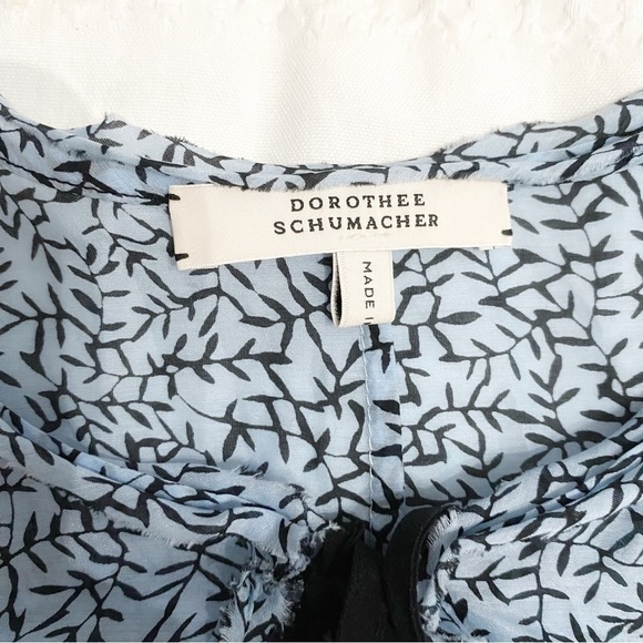 DOROTHEE SCHUMACHER SILK BLEND TIE NECK KEYHOLE OVERSIZED RUFFLE DRESS - 4 - Picture 8 of 10